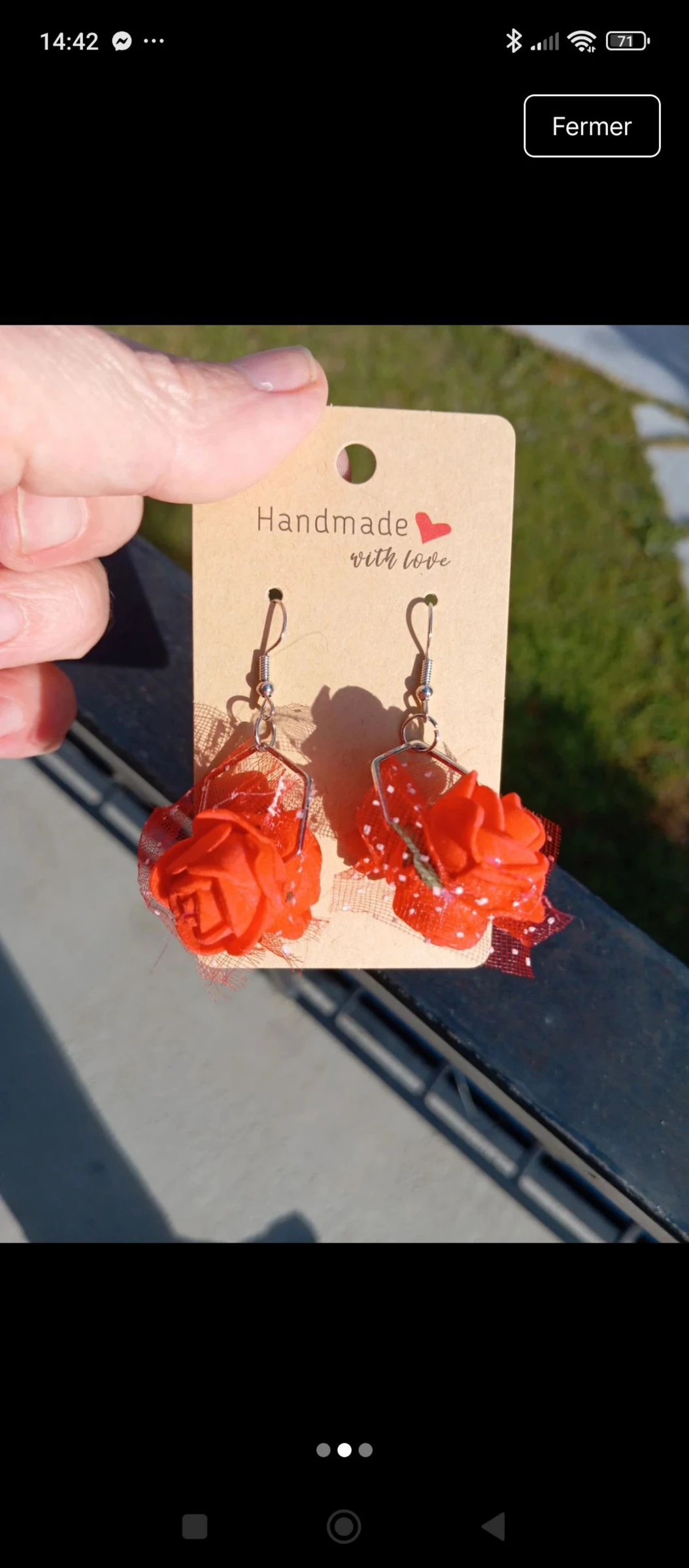 Boucles d'oreilles rouges cérémonie 